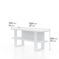 Epitome TV Stand for TVs up to 55" White U Shaped Legs for a Clean Lined Look