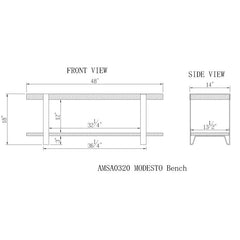Epley Wood Shelves Storage Bench Clean Lined Design