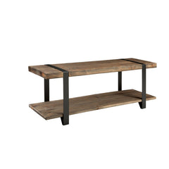Epley Wood Shelves Storage Bench Clean Lined Design