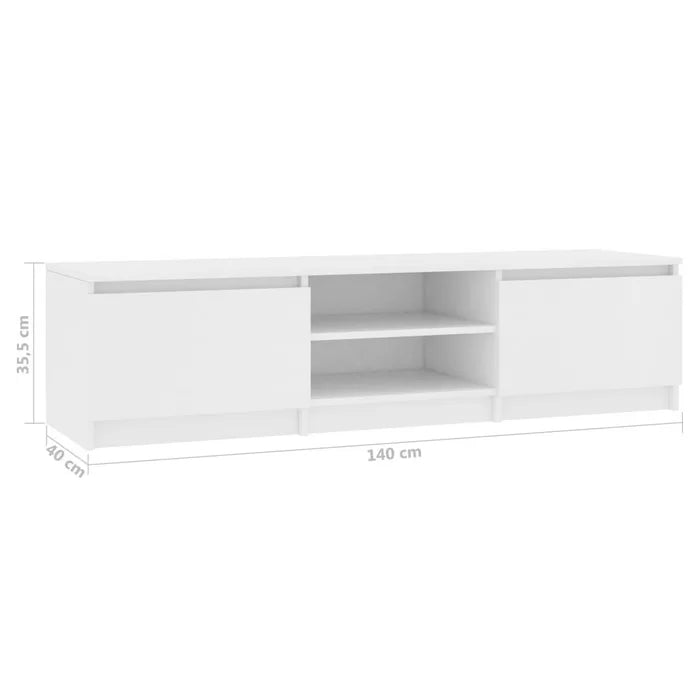 White Ergun TV Stand for TVs up to 65" Featuring a Trendy Yet Practical Design
