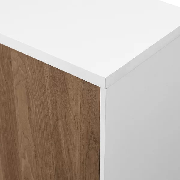 Solid white/English Oak Eskew 60'' Wide Sideboard with Adjustable Shelves and Cable Management