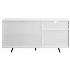 Solid white/English Oak Eskew 60'' Wide Sideboard with Adjustable Shelves and Cable Management