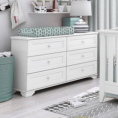 6 Drawer Double Dresser Engineered Wood Rich Espresso Indulge Classic White Sand model