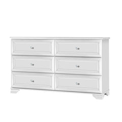 6 Drawer Double Dresser Engineered Wood Rich Espresso Indulge Classic White Sand model