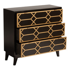 Estelle 34'' Tall 3 Drawer Accent Chest Mid-century Modern Look