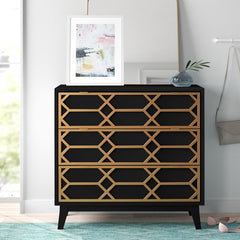 Estelle 34'' Tall 3 Drawer Accent Chest Mid-century Modern Look