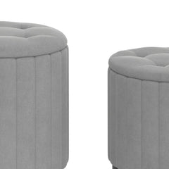 Etana Velvet Tufted Round Storage Ottoman with Storage Ample Space