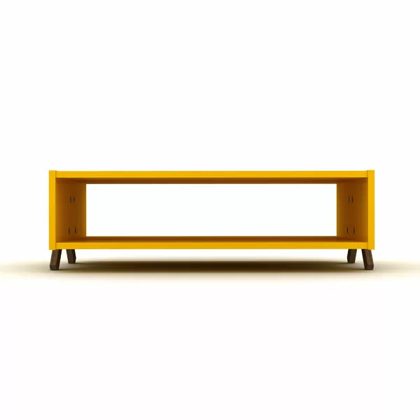 Yellow Etelvina Cross Legs Coffee Table with Storage modern Design