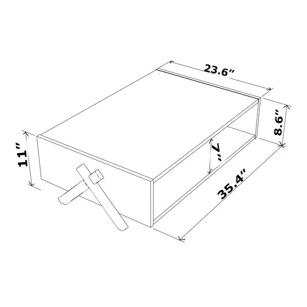Etelvina Cross Legs Coffee Table with Storage Contemporary Style