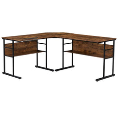 Brown/Black L-Shape Table 4 Different Positions from Flat to 90°Degree Manufactured Wood