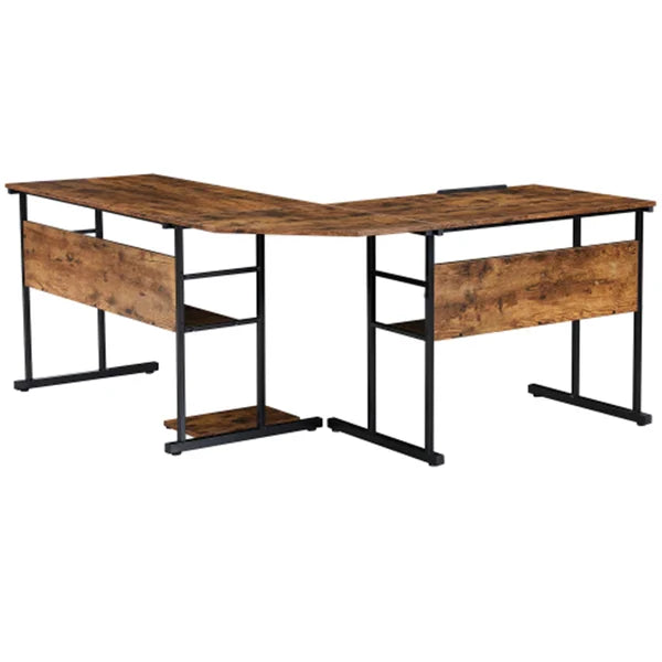 Brown/Black L-Shape Table 4 Different Positions from Flat to 90°Degree Manufactured Wood