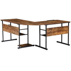 Brown/Black L-Shape Table 4 Different Positions from Flat to 90°Degree Manufactured Wood