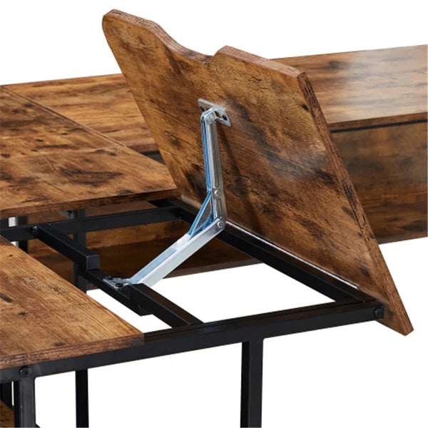 Brown/Black L-Shape Table 4 Different Positions from Flat to 90°Degree Manufactured Wood