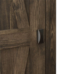 Rustic Brown 31.5'' Wide 4 - Shelf Storage Cabinet Four Shelves for Storage Two Are Adjustable Perfect for Organize