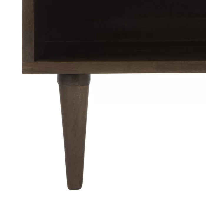 Walnut Eudy 20'' Tall 1 - Drawer Solid Wood Nightstand