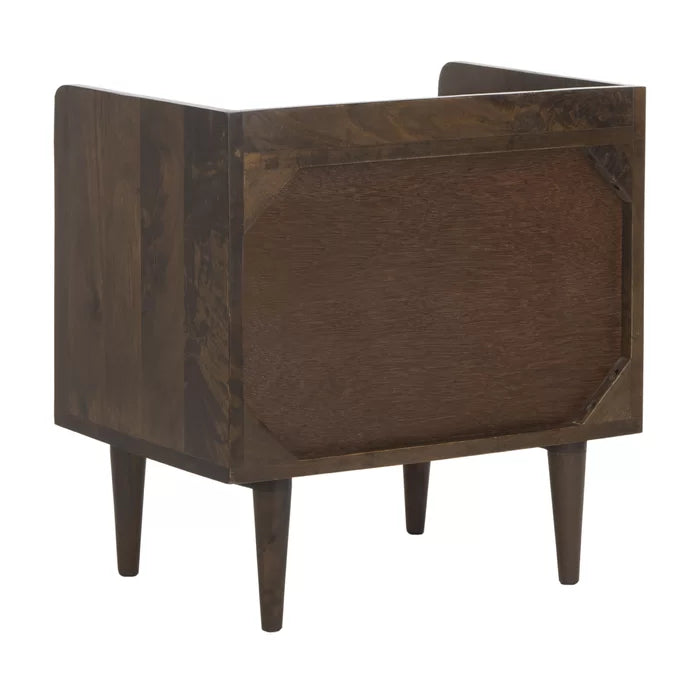 Walnut Eudy 20'' Tall 1 - Drawer Solid Wood Nightstand