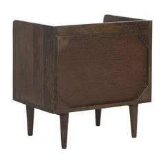 Walnut Eudy 20'' Tall 1 - Drawer Solid Wood Nightstand