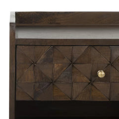 Walnut Eudy 20'' Tall 1 - Drawer Solid Wood Nightstand