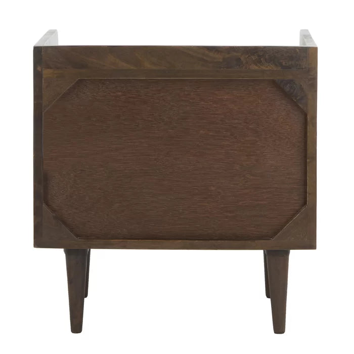 Walnut Eudy 20'' Tall 1 - Drawer Solid Wood Nightstand