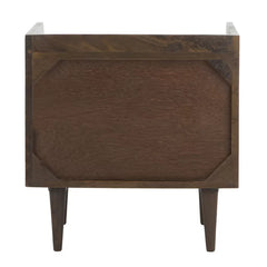 Walnut Eudy 20'' Tall 1 - Drawer Solid Wood Nightstand