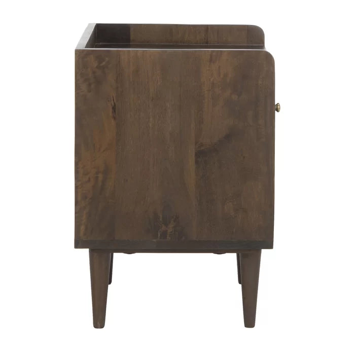 Walnut Eudy 20'' Tall 1 - Drawer Solid Wood Nightstand