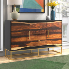 Eudy 57'' Wide 2 Drawer Solid Wood Sideboard Electic Style Living Spaces