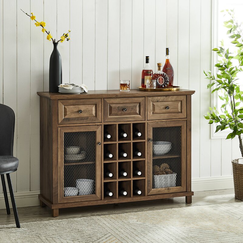 Reclaimed Barnwood Eugene 47.64'' Wide 3 Drawer Server