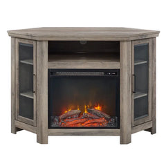 Gray Wash Euripides TV Stand for TVs up to 50" with Fireplace Included