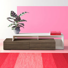 Walnut/White Evangeline TV Stand for TVs up to 70"