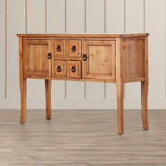 47.2'' Wide 4 Drawer Fir Solid Wood Server Sideboard Brims with Vintage Charm Two Cabinet Doors and Four Petite Drawers