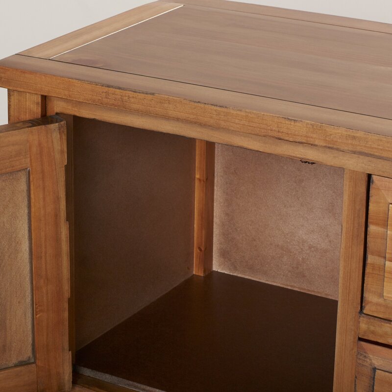 47.2'' Wide 4 Drawer Fir Solid Wood Server Sideboard Brims with Vintage Charm Two Cabinet Doors and Four Petite Drawers