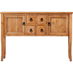 47.2'' Wide 4 Drawer Fir Solid Wood Server Sideboard Brims with Vintage Charm Two Cabinet Doors and Four Petite Drawers