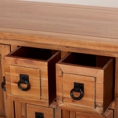 47.2'' Wide 4 Drawer Fir Solid Wood Server Sideboard Brims with Vintage Charm Two Cabinet Doors and Four Petite Drawers