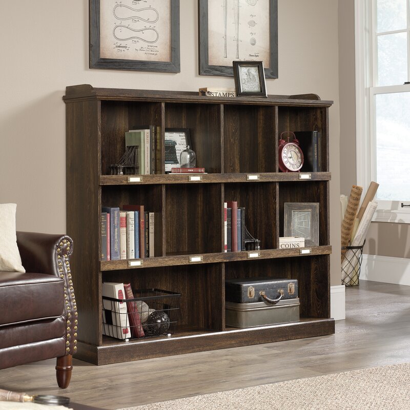 Iron Oak 47.5'' H x 53.13'' W Standard Bookcase Cubbyhole Storage for books, Binders, Framed Photos, Collectibles