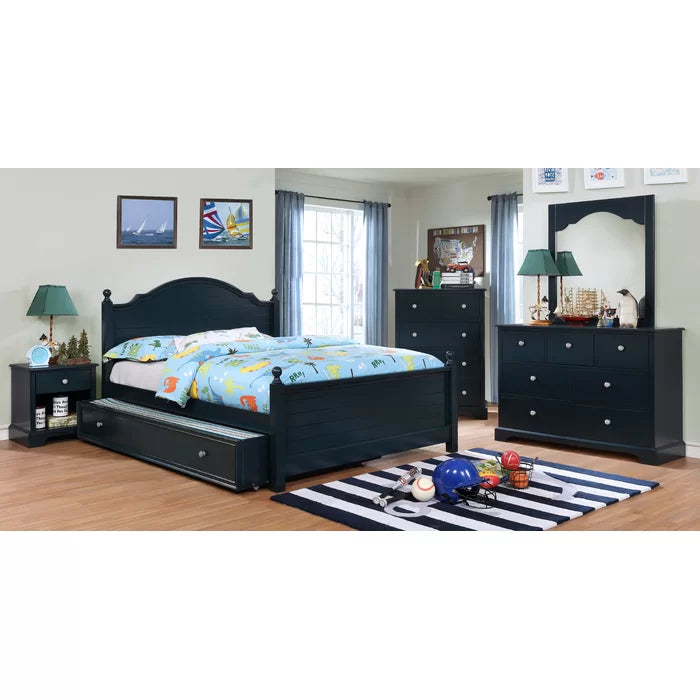 Blue Evanoff 7 Drawer 48'' W Dresser Seven Drawers with Stylish Round Pull