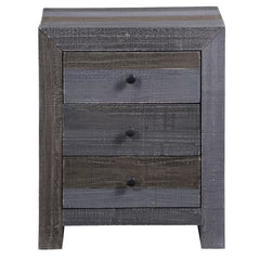 Evelynn 26'' Tall 3 - Drawer Solid Wood Nightstand in Forest Gray/Brown