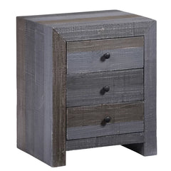 Evelynn 26'' Tall 3 - Drawer Solid Wood Nightstand in Forest Gray/Brown