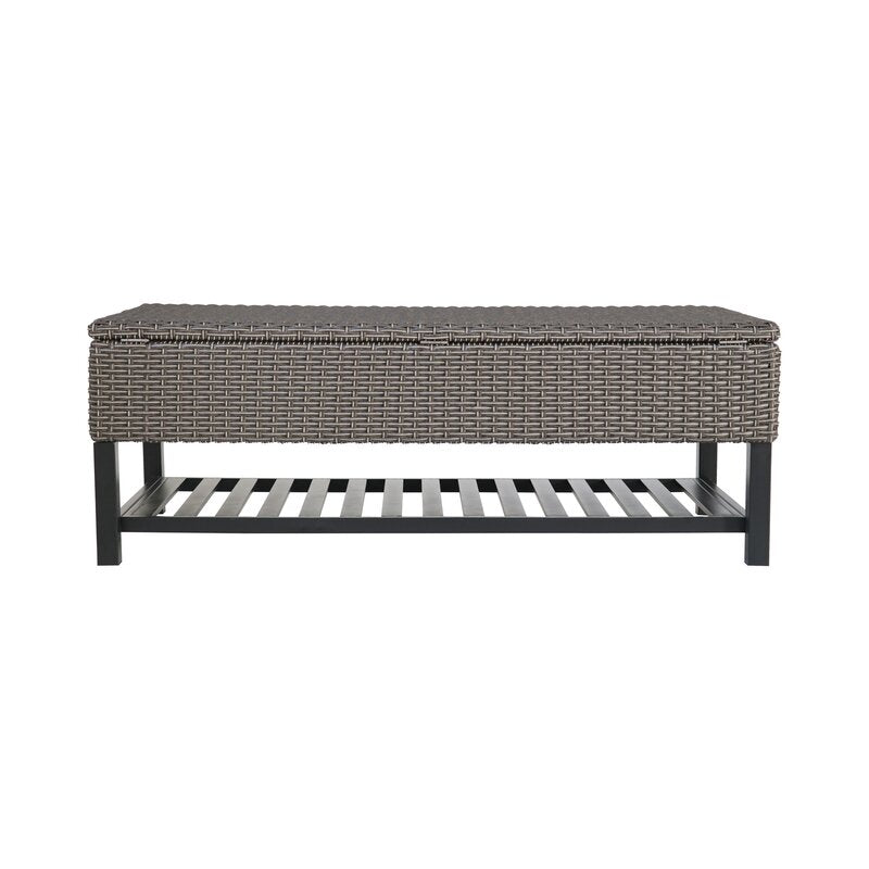 Wicker Storage Bench Perfect Poolside or Any Other Outdoor Area that Would Benefit from A Bit of Extra Storage