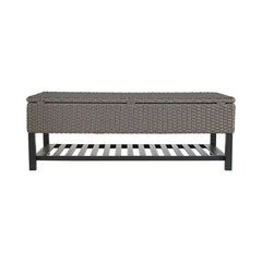 Wicker Storage Bench Perfect Poolside or Any Other Outdoor Area that Would Benefit from A Bit of Extra Storage