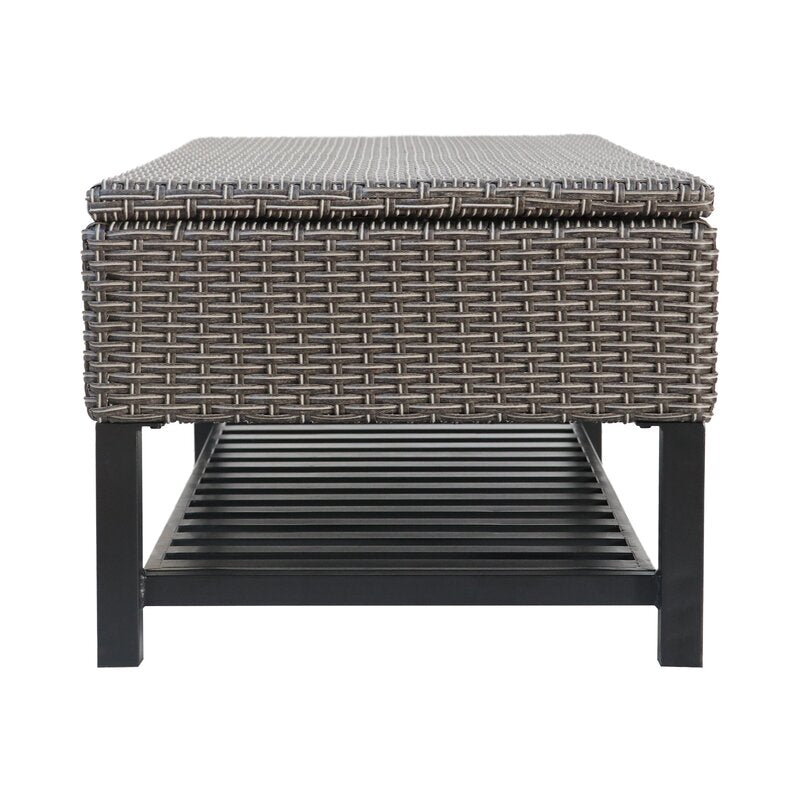 Wicker Storage Bench Perfect Poolside or Any Other Outdoor Area that Would Benefit from A Bit of Extra Storage