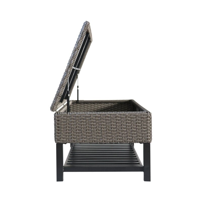 Wicker Storage Bench Perfect Poolside or Any Other Outdoor Area that Would Benefit from A Bit of Extra Storage
