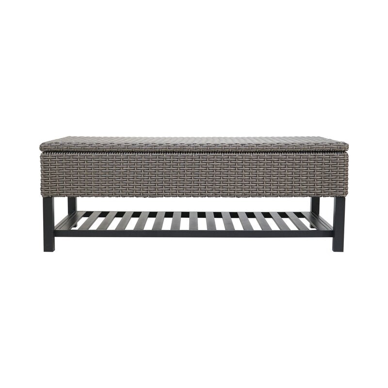 Wicker Storage Bench Perfect Poolside or Any Other Outdoor Area that Would Benefit from A Bit of Extra Storage