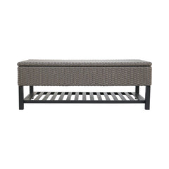 Wicker Storage Bench Perfect Poolside or Any Other Outdoor Area that Would Benefit from A Bit of Extra Storage