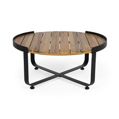 Modern Industrial Acacia Wood Coffee Table addition to your backyard or patio space