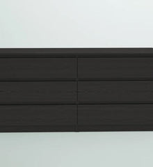Black Wood Grain Kepner 6 Drawer 60.55'' W Double Dresser