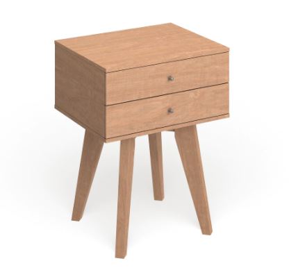 Birch 2-drawer Nightstand Perfect Addition to your Bedroom Decor Tapered Legs
