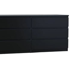 Black Wood Grain Kepner 6 Drawer 60.55'' W Double Dresser