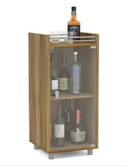 Coventry Classic Mini Bar, One Glass Door, 2 Shelves, Brown