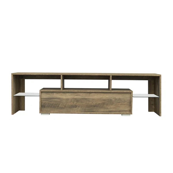 Oak/White Fallis TV Stand for TVs up to 65" Cable Management 16-Color LED Lights