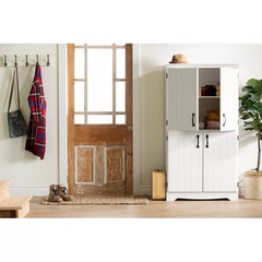 Farnel 4-Door Storage Armoire features 4 Wide Doors and Two Adjustable Shelves